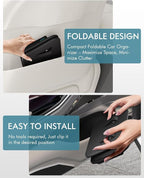 FLORICH Upgrade Car Door Organizer, Small Leather Foldable Hanging Organizer and Trash Can 2-in-1, Multi-Function Mini Storage Box Garbage Can for Car Back Seats and Side Door-2Pack