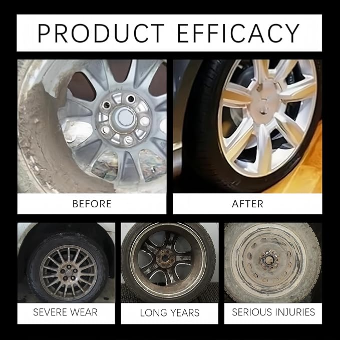 Enhanced Long-Lasting Black Tire Shine Wax & Conditioner – with Applicator, Resists Water & Sun Fading, for Cars, Trucks, Motorcycles 3.53 oz