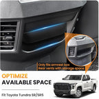 Autorder Rear Center Console Organizer for 2022-2025 2026 Toyota Tundra SR/SR5 Accessories - Rear Armrest Box Air Vent Storage Box - Silicone Black