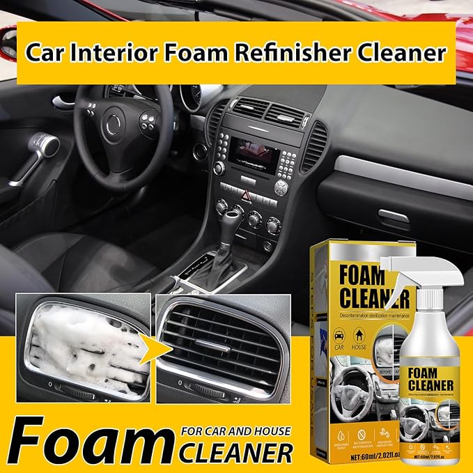 2PCS Multi-Purpose Foam Cleaner, 2024 New All Around Master Foam Cleaner, Car Interior Foam Cleaner, Car seat Foam Cleaner Spray,Car Interior Foam Refinisher Cleaner,Car seat Stain Remover
