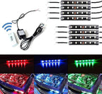iJDMTOY 8-Piece Universal Fit 48-LED RGB Multi-Color LED Interior/Exterior Accent Atmosphere Lighting Kit w/Adjustable Setting for Car Truck SUV