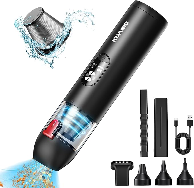 Hand Held Car Vacuum Cleaner, 15000Pa High Powers 5-in-1 Portable Lightweight Mini Vacuum Cleaner for Car, Home & Pet Hair