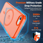 SUPFINE Magnetic for iPhone SE Case 2022 (3rd)/2020 (2nd),iPhone 8 Case(Compatible with MagSafe)(Military Grade Drop Protection) Slim Translucent Matte Phone Case,Orange
