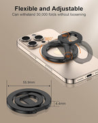 MagSafe Phone Grip Holder Dual-Sided Magnetic Finger Ring Adjustable Kickstand Loop for iPhone 17/16 Pro Max/15 Plus/14 Pro/13 Mini/12, Samsung, Magnet Phone Stand Grip Compatible with Mag Car Mounts