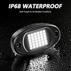 GSRECY Rock Lights Ultra Bright LED Neon Underglow Lights Waterproof for Trucks Pickup SUV UTV ATV RZR Car Boats Motorcycle (White, 8 Pods)