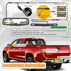 VT1 1080P Wired Car Backup Camera Kit, Easy to Install for Continuous or Reversing Viewing, 4.3" in-Mirror Clip-on Monitor with HD Backup Camera for Cars, Pickups, SUVs, Vans, Sedans, Trucks