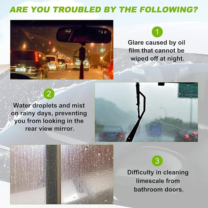 Automotive Oil Film Cleaning Brush, Car Glass Oil Film Cleaner Brush, Repellent Film for car Windows, Improves Clarity and Visibility,Universal Clear Windshield Cleaner Wipe Board (2 Pcs)