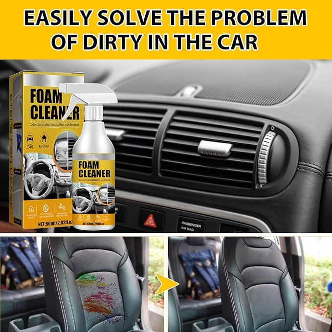 2PCS Multi-Purpose Foam Cleaner, 2024 New All Around Master Foam Cleaner, Car Interior Foam Cleaner, Car seat Foam Cleaner Spray,Car Interior Foam Refinisher Cleaner,Car seat Stain Remover