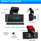 4K Dash Cam with WiFi & APP Control, 4K Front and 2.5K Rear, Dash Camera with ADAS,G-Sensor, 24 Hours Parking Mode, Loop Recording, Night Vision