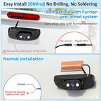 HD 1080P RV Backup Camera Wireless: 8-inch Large Screen Auto Clear Night Vision for RVs, Trailers, Campers - 20 Mins Easy-Install Plug-Play Rear View Camera Pre-Wired for Furrion System