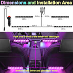 BFXM Car Interior Lights, 12V LED Strip Lights with Cigarette Lighter Adapter, Ambient Lighting Car Accessories, App & Remote Control Music Sync Color Change Lights for Truck Car (36LED Beads) -2 Set