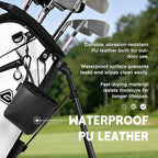 Teccom Golf Club and Ball Cleaning Bag, Golf Cleaner Pouch with Three-Layer Waterproof Fabric Technology, Microfiber Layer, Neoprene, PU Leather Exterior, Detachable Clip, Golfer Gift
