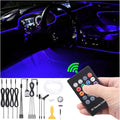 Car Ambient Lighting 64 Colors Multicoloured Music Optic Fiber RF Remote Controller Control Car DIY Decorative Atmosphere Lighting Kit DC 12V 1W 5m