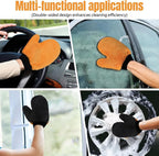 wuyaoyao 2PCS Car Wash Mitts, Soft Coral Fleece Cleaning Glove for Cars Washing, Scratch-Free & Lint-Free, Reusable Microfiber Wash Mitts, Automotive Cleaning Supplies, Car Accessories (Thumb Glove)