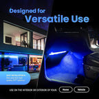 Alpena MAX LED Light Strip Starter Kit – EZ-Link Modular 12V Plug-and-Play Lighting for Cars & Trucks, Interior/Exterior Stick-On Light Bars, 2×12” Weatherproof Strips, Blue