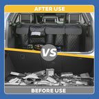 Backseat Hanging Organizer with Large Storage Bags | PU Leather, Large Capacity | Adjustable Straps, Waterproof & Collapsible | Universal Fit for SUVs, Sedans & Trucks | Black, 37.8" x 18.1" - P810