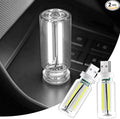 iFunyLED Car Interior USB LED Night Light, Portable Touch dimmable Car Ambient Lighting Kit, Retro Mini Transparent Glass Bottle Lamp Decorations for Vehicle Camping Bedroom Hallway, Pack of 2(White)