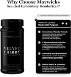 Mavwicks Fragrances - Upholstery Deodorizer (Velvet Cherry) 16 Oz - Rug, Couch & Carpet Deodorizer - Vacuuming Powder, Pet Safe Carpet Freshener Powder - Odor Eliminator for Home
