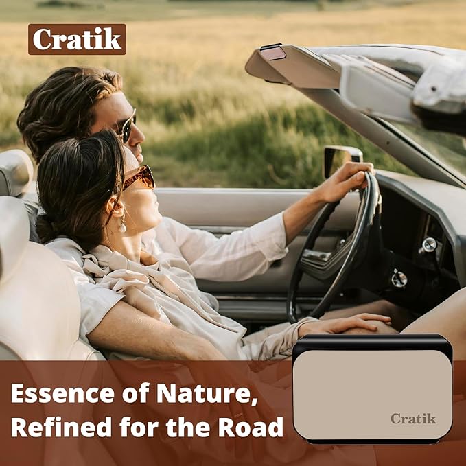 Car Air Freshener - Stone Air Freshener - Car Odor Eliminator for Visor Clip- Natural Scent Starter Kit, Vehicle Scent Diffuser for Cabin, Truck & SUV (Teak)