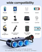 YANTU QC3.0&PD 40W Cigarette Lighter Adapter, 3-Socket 140W Cigarette Lighter Splitter with 12v USB Outlet,Car Charger Adapter with Double/Dual/USB C Charger Multi Port/Plug Outlet for Car Devices