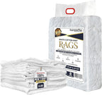 Premium New White Cotton Knit T-Shirt Rags (5 lbs. Bag of Rags) - Lint-Free, Soft & Absorbent Cleaning Cloths for Auto, Paint, Garage, Staining & Polishing