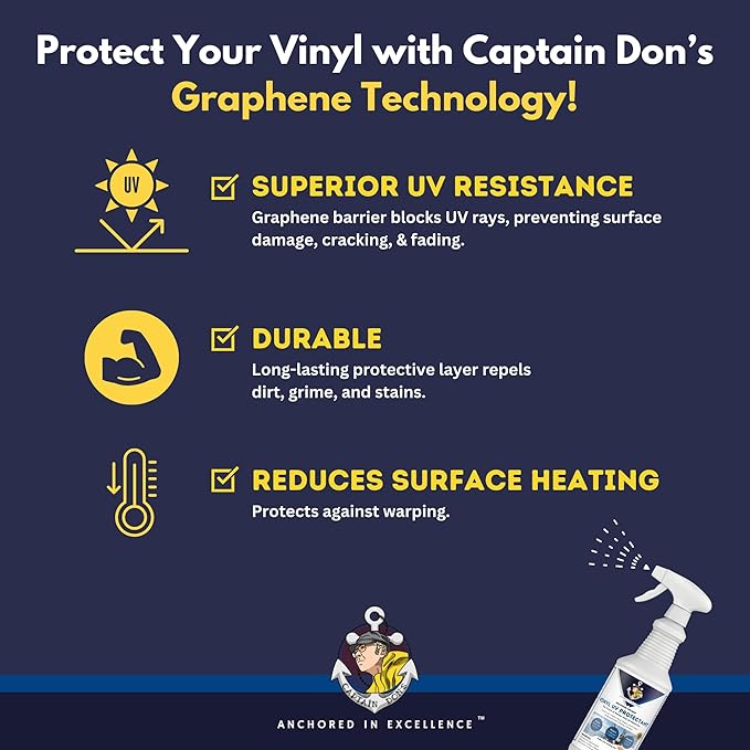 Captain Don's Graphene-Infused UV Vinyl Protectant, Vinyl Conditioner, & Vinyl Restorer, 32 oz