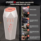 Car Trash Can with Lid - 1-Pack, Interior Accessories for Vehicles, Leakproof Garbage Can with 15 Detachable Trash Bags, Multipurpose Organizers and Storage Solutions for Home and Office (Beige)