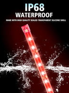YM E-Bright 4Pcs Led Strip Lights for Car, 12inch Waterproof IP68 Car Underglow Strip Lights Decoration 18SMD 12V Led Interior Exterior Lights Strip for Cars Motorcycles Truck Golf Cart Boat - Red