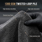 Twisted Microfiber Towel, Premium Microfiber Towels for Cars, Car Drying Towel, Ultra Absorbent Quick Dry Towel, Drying Cloths Auto Detailing for Streak Free Auto Finish