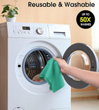 KitchLife Microfiber Cleaning Cloth Roll - Tear-Away Reusable Microfiber Paper Towels, Lint-Free, Washable, 20 Sheets for Kitchen, Car, Dishes, and Sensitive Surfaces (Emerald Green)