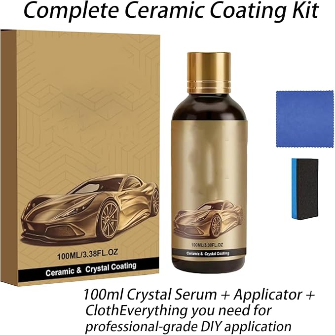 Ceramic Car Coating Kit - Crystal Serum, Advanced Graphene Ceramiccoating, Crystal Coating For Car, For Auto Car Detailing, Gloss Hydrophobicity Anti Scratch (3pcs)