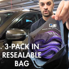 The Diva Rinseless V2 Car Drying Towel-16x20 inches, 1200 GSM Microfiber Twist Loop, Premium Korean Quality, Suede Edge Towel for Auto Detailing, Paint Safe, Purple - 3 Pack