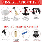 HANDY Tornado Air Cleaning Gun 80-160PSI High Pressure Car Blow Gun, 2 Nozzles, Powerful Air Blast for Dust & Dirt Removal, Surface Cleaning Tool