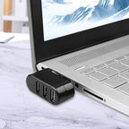 USB 3 Port Splitter, Mini USB Hub, USB 3 Port Compact Portable Rotatable HUB, USB Hub Dock [90°/180° Degree Rotatable] for Flash Drive Mobile HDD PC Laptop Notebook and More - Black