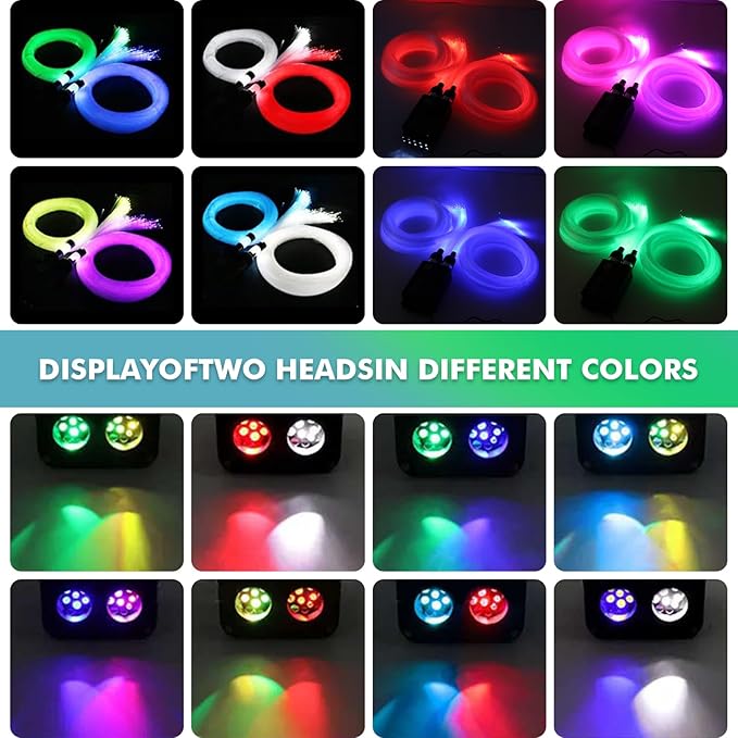 Dual Color Twinkle Starlight Headliner Kit, Music Sync 1200pcs 0.03in 9.8ft Fiber Optic Light with Meteor Shooting Star Remote Control for Car Home Ceiling Star Light