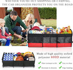 povtii Large Organizer for Car, 95L Stretchable Storage Trunk Organizer with Divided Compartments, Fixed Big Trunk Organizer with Handles & Adjustable Straps, Car Accessories (Black & Red)