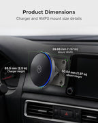 MagSwitch Qi2 Magsafe Car Mount Charger - Magnetic Cell Phone Holder with AMPS Plate Mount, 15W Fast Charger with a Built in On/Off Switch for Charging, Compatible with iPhone & Samsung