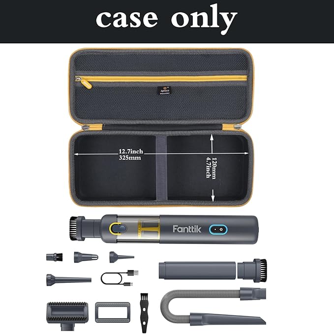 Aproca Grey Portable Hard Storage Case, for Fanttik V8 Apex/Slim V8 Mate Cordless Car Vacuum and Accessories (Case Only)