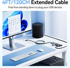 ICZI USB C Hub, 10Gbps 4 in 1 USB 3.2 Adapter with 2 USB-C & A 3.2 4FT Cable, 4 Ports Splitter Extender for MacBook Pro/Air, iPad Pro, iPhone 15/15 Pro Max, Surface, PC, Laptops