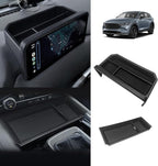 Muslogy Center Console Front Organizer & Dash Storage Box Insert Tray Behind Screen Compatible with Mazda CX5 CX-5 Accessories 2022-2025 Sunglasses Coin Holder(Console Front Tray&Dash Organizer)