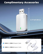 MoKo Wireless CarPlay Adapter for iPhone, 2025 Upgraded Mini Apple CarPlay Adapter, Convert Wired to Wireless, Fast Auto Connect, Stable & Low Latency, for iOS 10+ Cars with Factory CarPlay