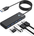 ORICO USB 3.0 Hub, 4-Port USB Hub with 6Ft Long Cable, Ultra Slim USB Splitter for Laptop MacBook Pro, iMac, Surface Pro, XPS, PS5，PC, Flash Drive, Mobile HDD