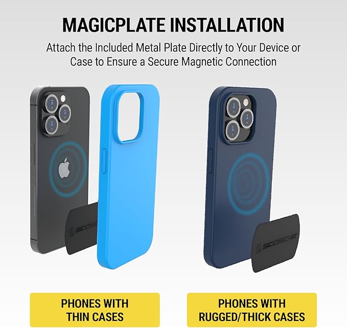 Scosche MagicMount Select Magnetic Phone Holder for Car Vent, Strong Magnet Phone Mount with 360° Rotation for Secure Hands Free Use, Car Mount for iPhone and Android, Not MagSafe Compatible