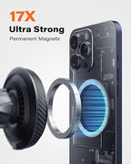 APPS2Car for 15W Car Mount Charger, for iPhone 16 Wireless Car Charger Magnetic Car Phone Holder Mount, Dashboard Windshield Vent for iPhone 16/15/14/13/12 Series, Compatible with MagSafe and Case