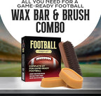 FORTIVO 3 in 1 Football Prep Kit - for Secure Grip and Improved Tack, Leather Football Wax and Accessories for Professional and Youth Players - with 2 Wax Bars & 1 Brush