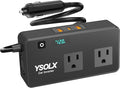 YSOLX 300W Power Inverters for Vehicles, DC 12v to AC 110v Car Inverter Converter, 24W USB Fast Charging Port, Dual AC Car Plug Adapter Outlet for Laptops Camping (LED Display)