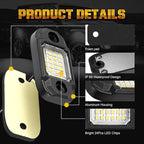 6Pods White Rock Lights 24 LEDs Chips Neon Trail Rig Lamp Underglow Lighting for Cars Trucks SUV ATV (White)