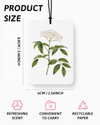 Rustic Green Botanical Car Air Freshener 4 Pcs Coconut Scented, Floral Car Accessories Mirror Decor for Women, Cottagecore Flower Aesthetic Hanging Air Freshener for Cars Closet Drawer Books