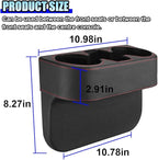 ZIMISI Car Cup Holder, PU Leather Auto Front Console Gap Filler Organizer, Multifunctional Cup Drink Holder, Car Seat Gap Filler Storage Box, Coin Bucket, Cell Mobile Phone Holder (Black)