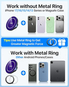 [True Upgraded Military-Grade] Phone Holder for Magsafe Car Mount 360° Rotating Vacuum Suction Dashboard, 2800gf Strongest Magnetic Windshield Phone Mount for iPhone 17 Pro Max 16 15 14, Indigo Blue